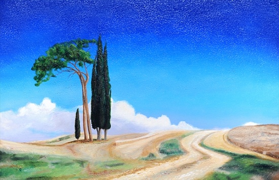 4 Trees, Picenza, Tuscany von Trevor  Neal