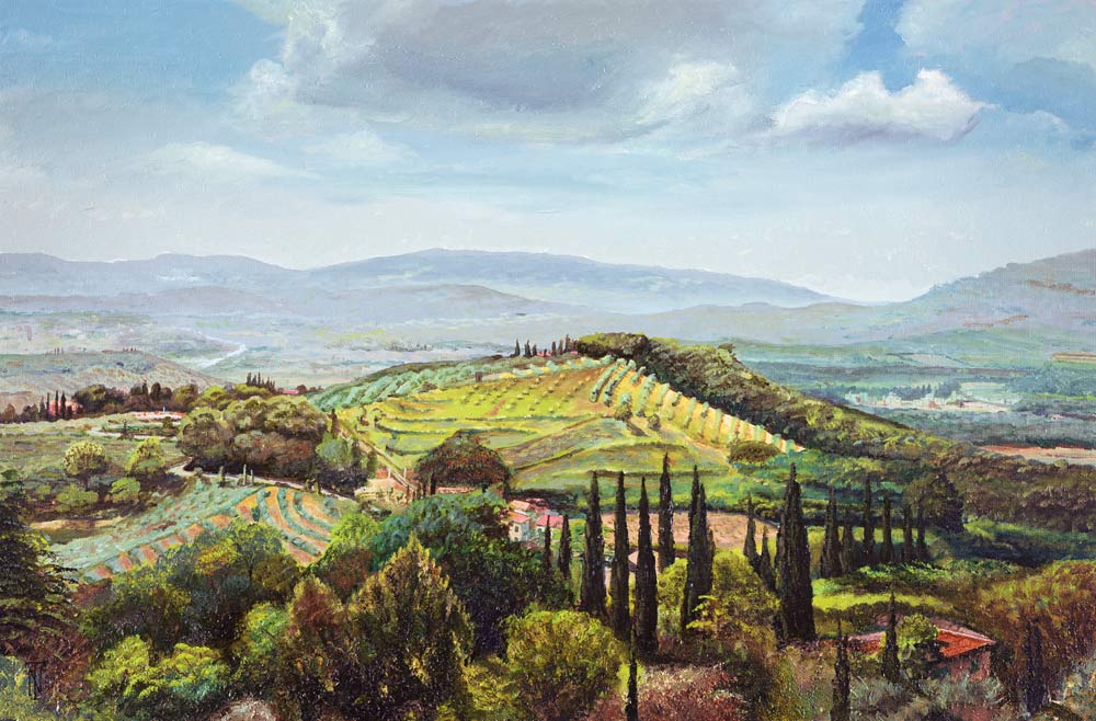 Rolling Hills, Pistoia, Tuscany (oil on canvas)  von Trevor  Neal