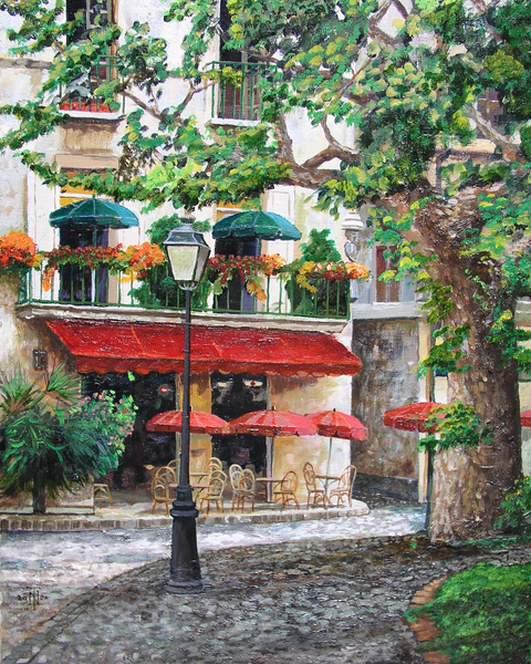 Cafe Beauclaire, Provence von Trevor  Neal