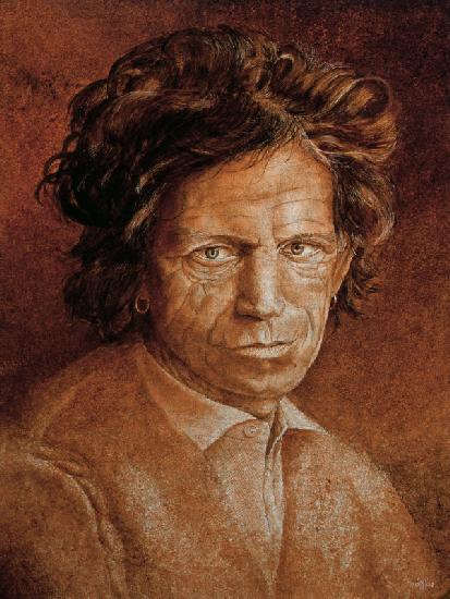 Keith Richards (b.1943) (oil glazes on cracked gesso on canvas laid on board) 
