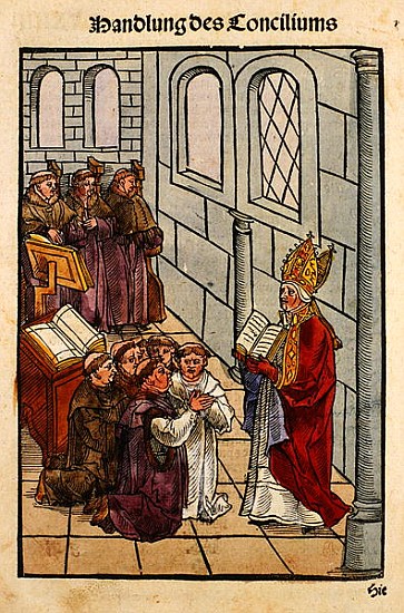 A scene from the Council of Constance, from ''Chronik des Konzils von Konstanz'' von Ulrich von Richental