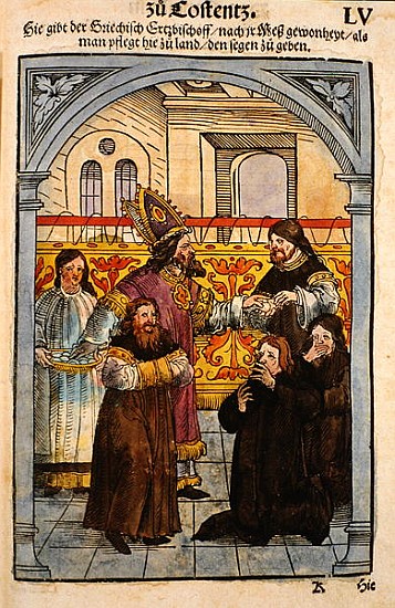 A scene from the Council of Constance, from ''Chronik des Konzils von Konstanz'' (pen and ink on pap von Ulrich von Richental