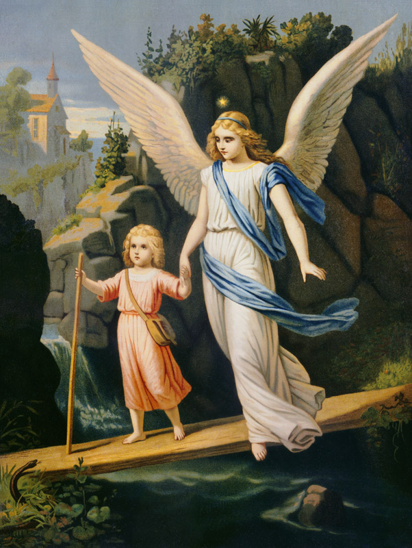Schutzengel Beschütze dieses Kind, Engel mit Laterne