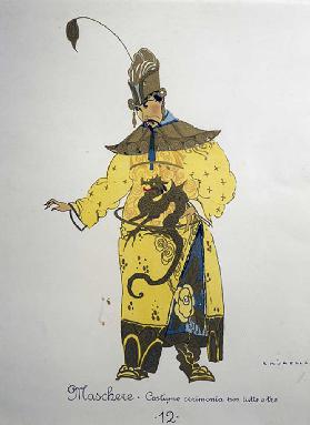Kostüm für eine Maschere aus Turandot von Giacomo Puccini, Entwurf von Umberto Brunelleschi (1879-19