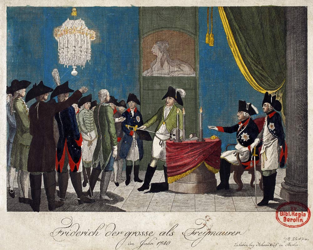 Friedrich der Große als Freimaurer im Jahr 1740 von Unbekannter Künstler