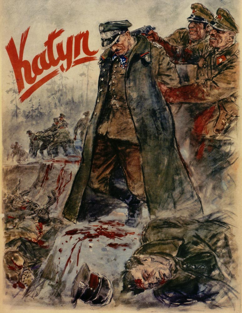Massaker von Katyn (NS-Propaganda-Plakat) von Unbekannter Künstler