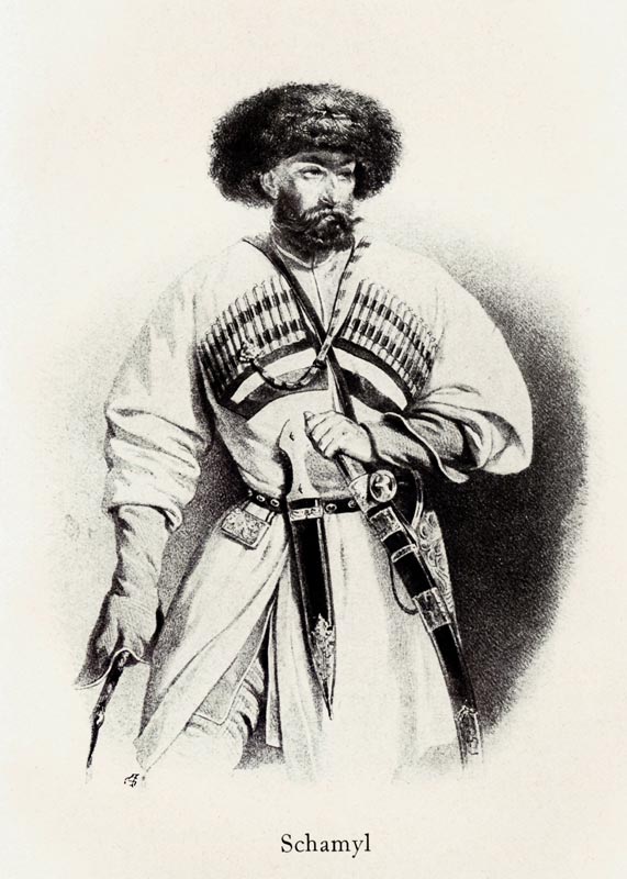 Porträt von Imam Schamil (1797-1871) von Unbekannter Künstler