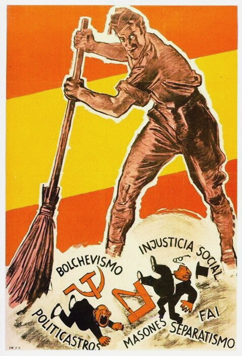 Bolchevismo, injusticia social, politicastros, masones, separatismo, F.A.I. von Unbekannter Künstler