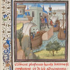 Der Anfang des Vierten Kreuzzugs. Miniatur aus der "Historia" Wilhelms von Tyrus