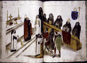 Der Gottesdienst im byzantinischen Ritus (aus: Ulrich Richental "Chronik des Konstanzer Konzils")