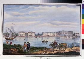 Der Marmorpalast und das Newa-Ufer in Sankt Petersburg 1822