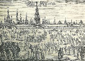 Der Palmsonntag im Moskauer Kreml (Illustration aus "Moskowitische und persische Reise" von Adam Ole 1656