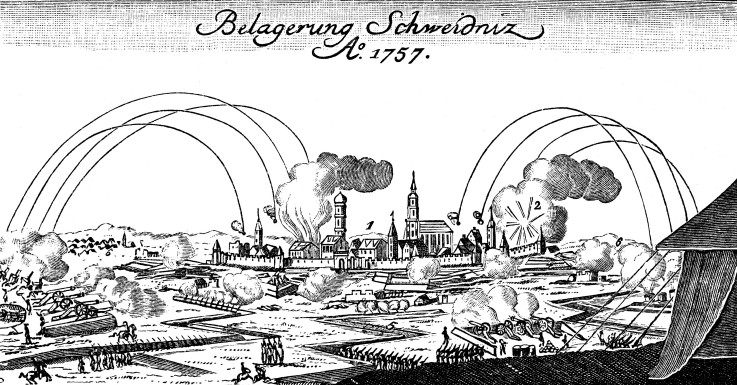 Die Belagerung von Schweidnitz durch die Österreicher im November 1757 von Unbekannter Künstler