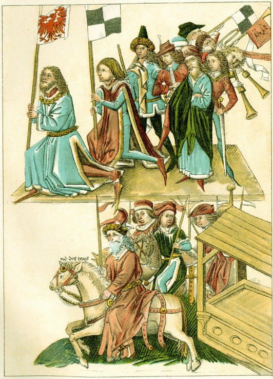 Die Belehnung Friedrichs I. mit der Markgrafschaft Brandenburg (Kopie einer Illustration aus der Ric von Unbekannter Künstler