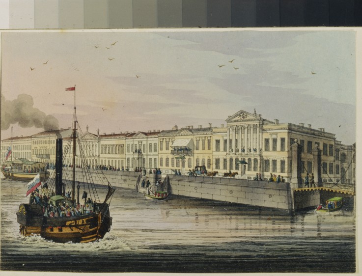 Die Englische Uferstrasse in St. Petersburg (Album von Marie Taglioni) von Unbekannter Künstler