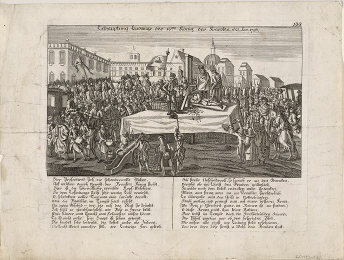 Die Hinrichtung Ludwig des XVI. am 21. Januar 1793 von Unbekannter Künstler