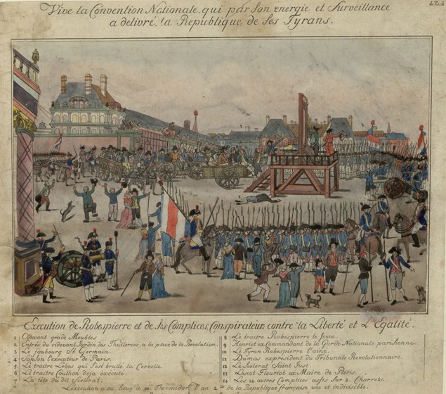 Die Hinrichtung Robespierres und seiner Anhänger am 28. Juli 1794 von Unbekannter Künstler