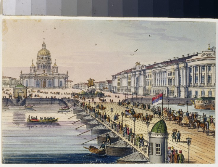 Die Isaakskathedrale und der Senatsplatz in St. Peterburg (Album von Marie Taglioni) von Unbekannter Künstler