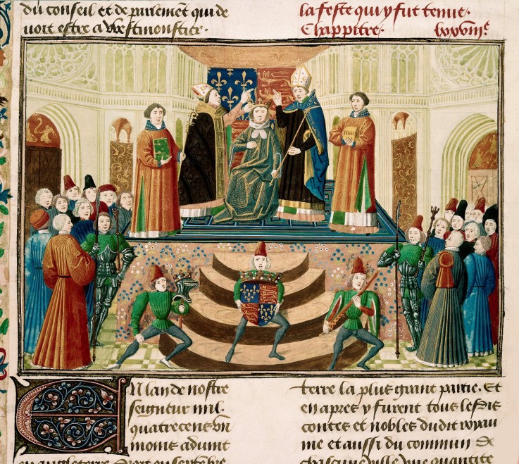 Die Kaiserkrönung von Heinrich IV. von England (Detail einer Miniatur aus Grandes Chroniques de Fran von Unbekannter Künstler
