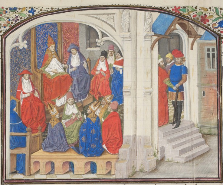 Die Synode von Clermont im Jahr 1095. Miniatur aus der "Historia" Wilhelms von Tyrus von Unbekannter Künstler