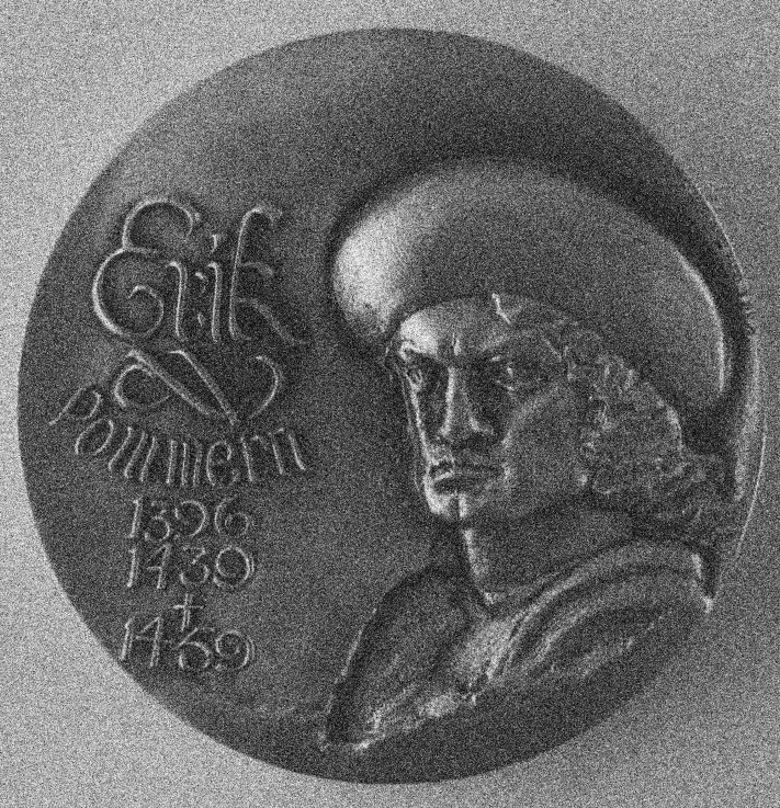 Erich von Pommern (1382-1459). Gedenkmedaille von Unbekannter Künstler