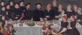 Familienporträt von Pierre de Moucheron, Kaufmann in Middelburg und Antwerpen, seine Frau Isabeau de 1563