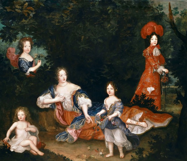 Françoise-Athénaïs de Rochechouart, marquise de Montespan (1640-1707) und ihre Kinder von Unbekannter Künstler