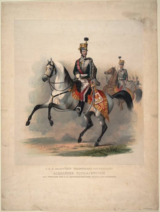 Grossfürst Alexander Nikolajewitsch als Innhaber des 4. Oesterreichischen Husaren-Regiments von Unbekannter Künstler
