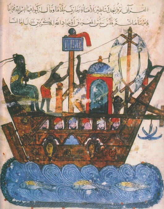 Handelsschiff. Miniatur von Makame al-Hariris von Unbekannter Künstler