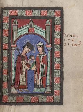 Heinrich V. und seine 12-jährige Gemahlin Mathilde beim Hochzeitsmahl in Mainz am 7. Januar 1114 1114