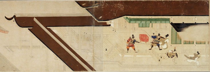 Illustriertes Epos Heiji Bürgerkrieg (Kaiserlicher Besuch bei Rokuhara) Rollbild 1 von Unbekannter Künstler