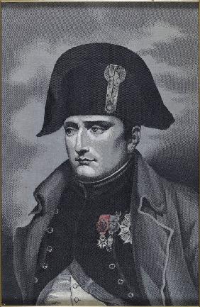 In Seide gewebtes Porträt von Kaiser Napoléon I. Bonaparte (1769-1821)