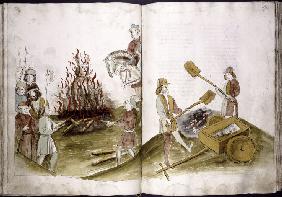 Jan Hus wurde am 6. Juli 1415 verbrannt. Seine Asche wurde in den Rhein gestreut (aus: Ulrich Richen