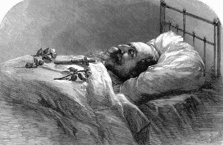 Kaiser Napoleon III. auf dem Sterbebett von Unbekannter Künstler