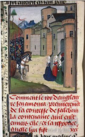 König Eduard III. und Catherine Grandison. Miniatur aus Chroniques d'Angleterre by Jean de Wavrin