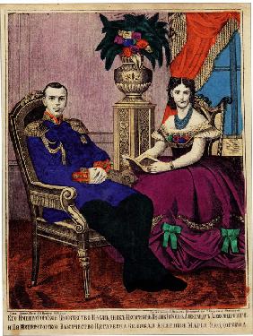 Kronprinz Alexander Alexandrowitsch mit Prinzessin Maria Fjodorowna 1866