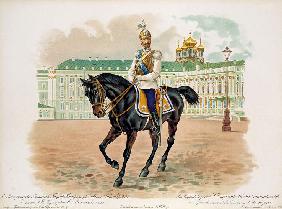 Nikolaus II. von Russland in der Uniform des Garde-Kürassierregiments 1896