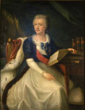 Porträt der Fürstin Jekaterina R. Woronzowa-Daschkowa (1744-1810), erste Präsidentinder russischen A