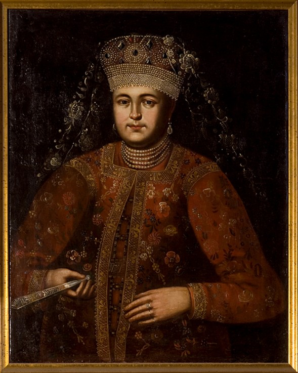 Porträt der Zarin Marfa Matwejewna (1664-1715) von Unbekannter Künstler