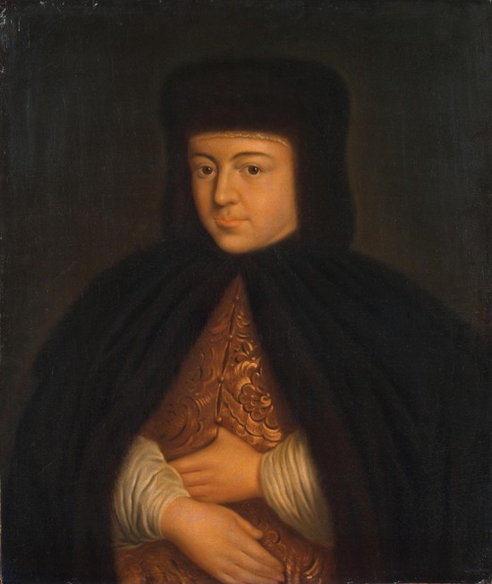 Porträt der Zarin Natalia Naryschkina (1651-1694), Frau des Zaren Alexei I. von Russland von Unbekannter Künstler