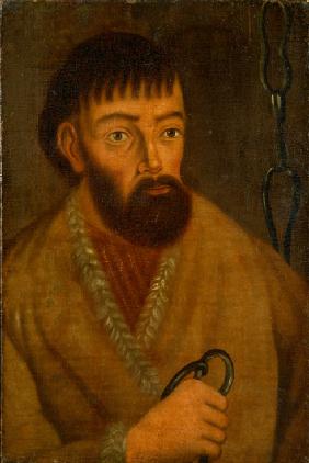 Porträt des Anführers des Bauernaufstands Jemeljan I. Pugatschow (um 1742-1775) 1774
