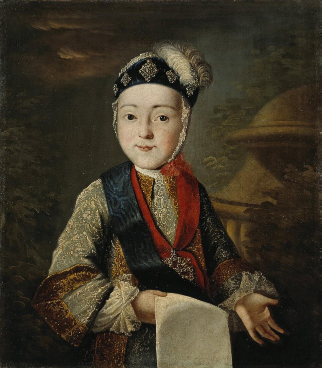 Porträt des Großfürsten Pawel Petrowitsch (1754-1801) als Kind von Unbekannter Künstler