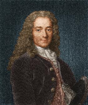 Porträt des Philosophen und Schriftstellers Francois Marie Arouet de Voltaire (1694-1778)