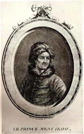 Porträt von Alexander Danilowitsch Fürst Menschikow (1673-1729)