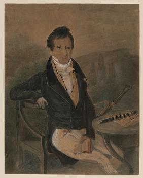 Porträt von Flötist und Komponist Jean-Louis Tulou (1786-1865)