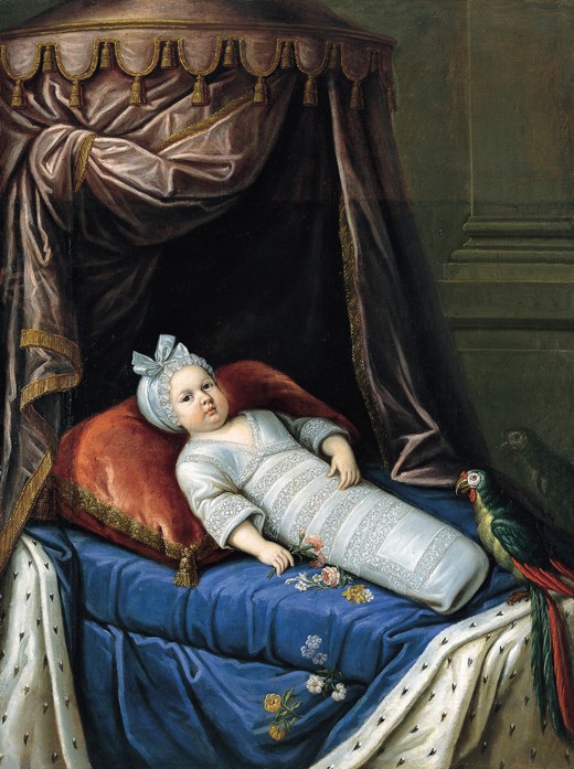 Porträt von König Ludwig XIV. (1638-1715) als Baby von Unbekannter Künstler
