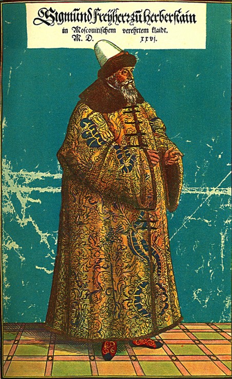 Siegmund von Herberstein in russischer Tracht (Illustration aus "Rerum Moscoviticarum comentarii") von Unbekannter Künstler