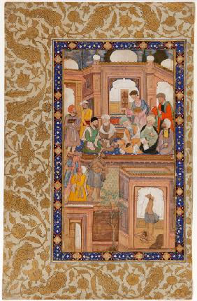 Sufi-Bruderschaft. Miniatur aus Nafahat al-uns (Hauche der Vertrautheit) von Dschami 1604