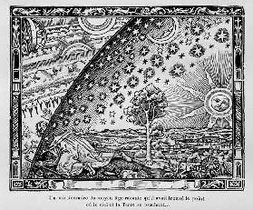 Die Form des Himmels (Flammarions Holzstich). Aus L'atmosphère. Météorologie populaire von Camille