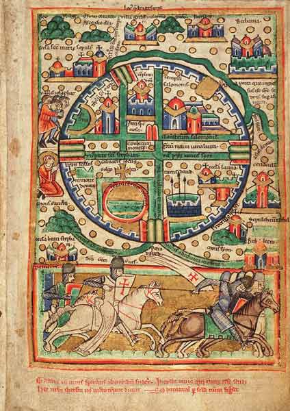 Plan von Jerusalem. Detail des Psalter